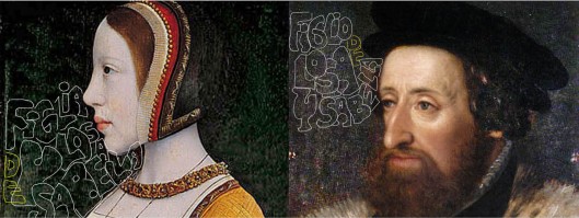 Left: Master of the Legend ‘Isabella, Queen of Denmark’   Right: Hans Bocksburger ‘Holy Roman Emperor Ferdinand I’ 