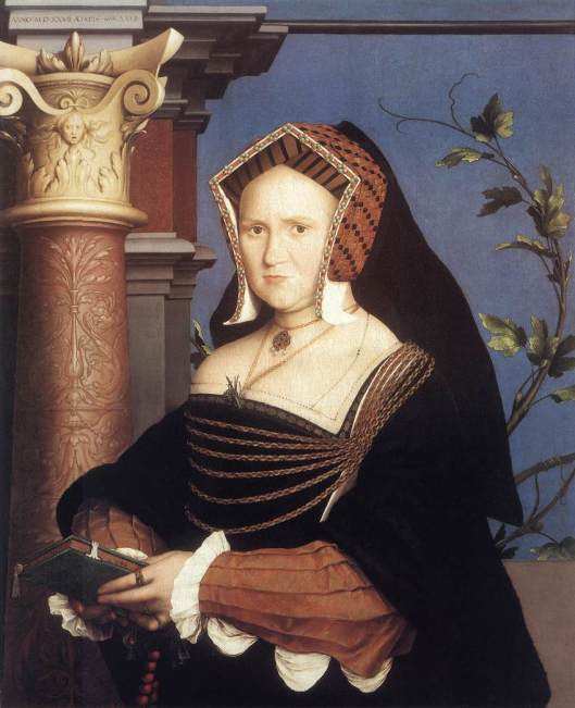 Hans Holbein 'Lady Mary Guildford' despite the number on the architrave, the artist dated this as 1535.
